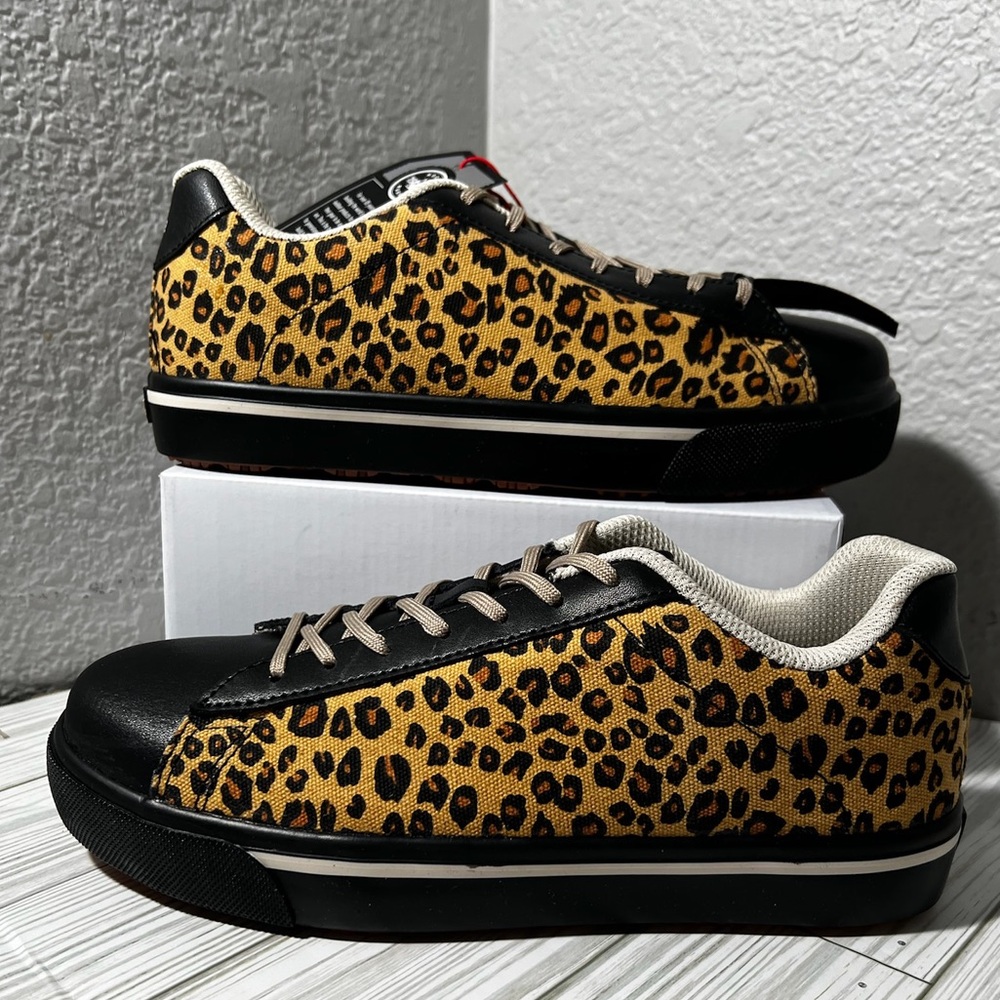 Rocky Skate Low Nano RKK408ZA Women's Brown Leopard Composite toe Work Shoe sz 8
